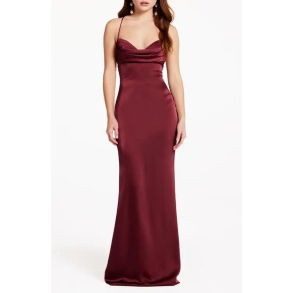 Katie May Tara Gown in Bordeaux Small Womens Long Maxi Dress - Picture 13 of 13